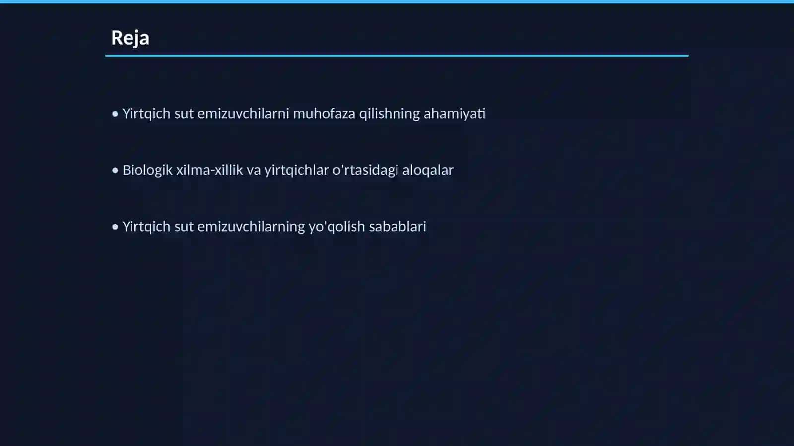 Yirtqich sut emizuvchilardan xilma xilligini saqlashdagi muamolar 2