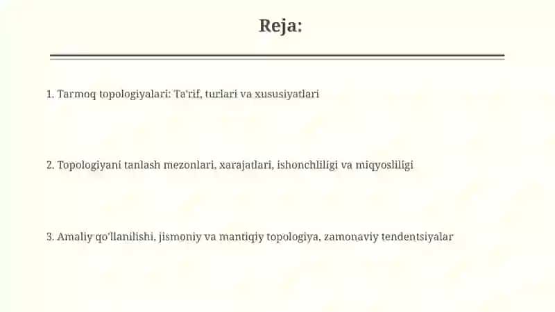 Kompyuter tarmoqlari.Tarmoq topologiyasi 2