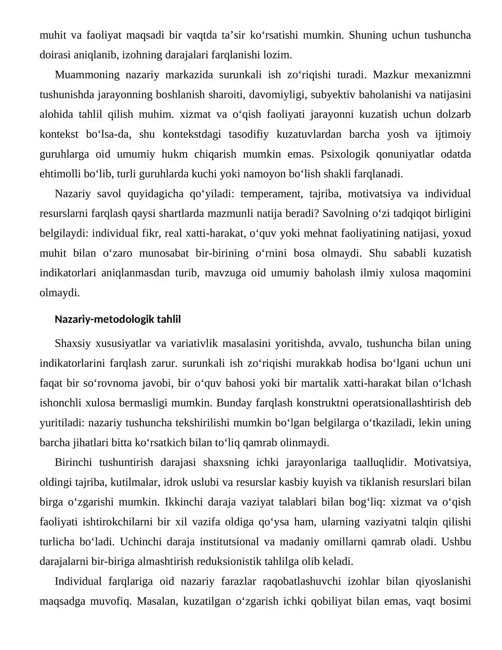 KASBIY KUYISH VA TIKLANISH RESURSLARI — INDIVIDUAL FARQLARI 2