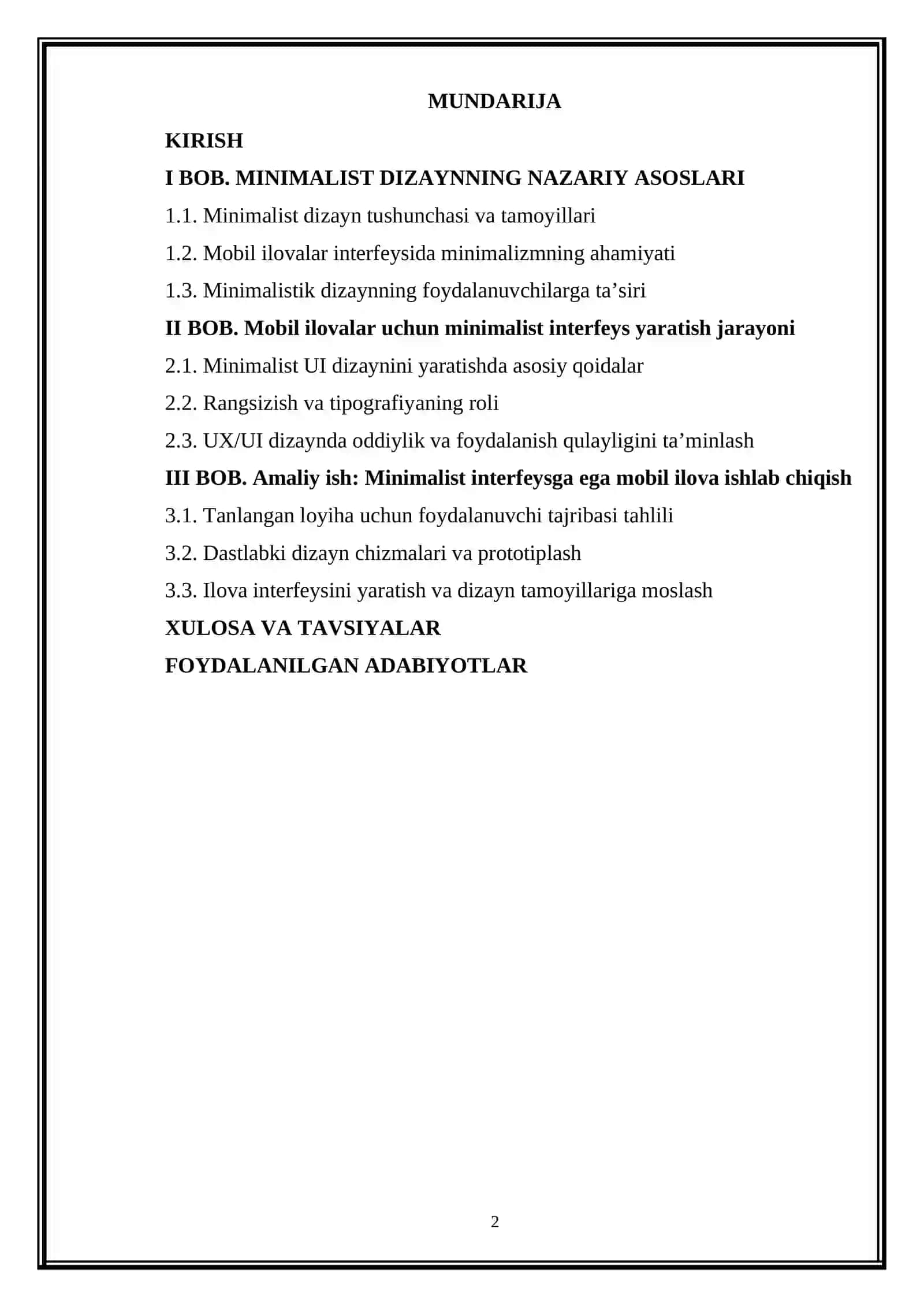 "Mobil ilovalar uchun minimalist interfeys yaratish" 2