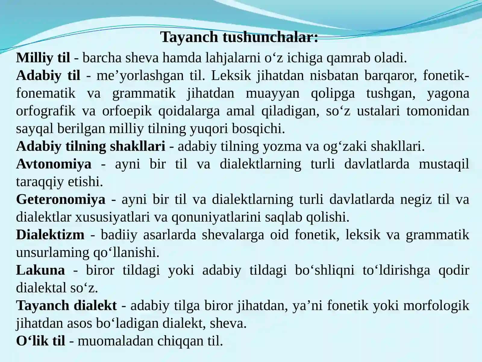 O‘zbek adabiy tili va shevalar munosabati. Real lingvistika (Lingvogeografiya) va dialektologiya. Bugungi kunda dunyo ilm-fanidagi dialektologik tadqiqotlar 2