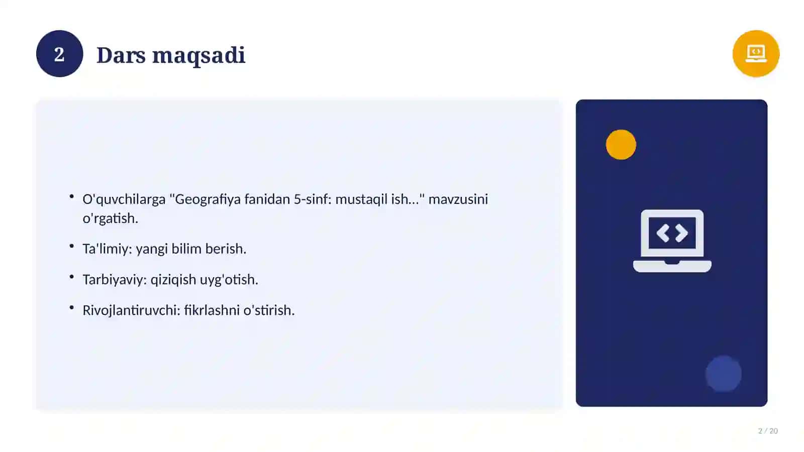 Geografiya fanidan 5-sinf: mustaqil ish topshiriqlari 2