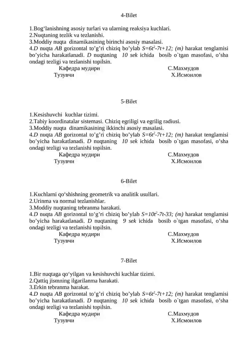 Statika va Dinamika 2