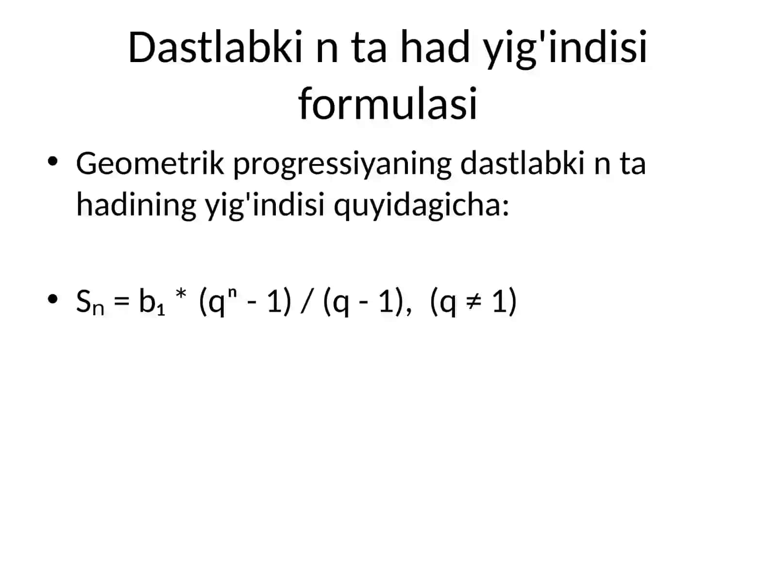 Geometrik progressiya 2