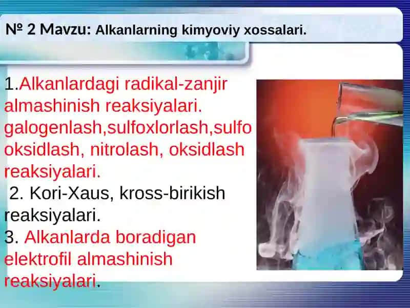 alkanlar kiyoviy hossalari 2