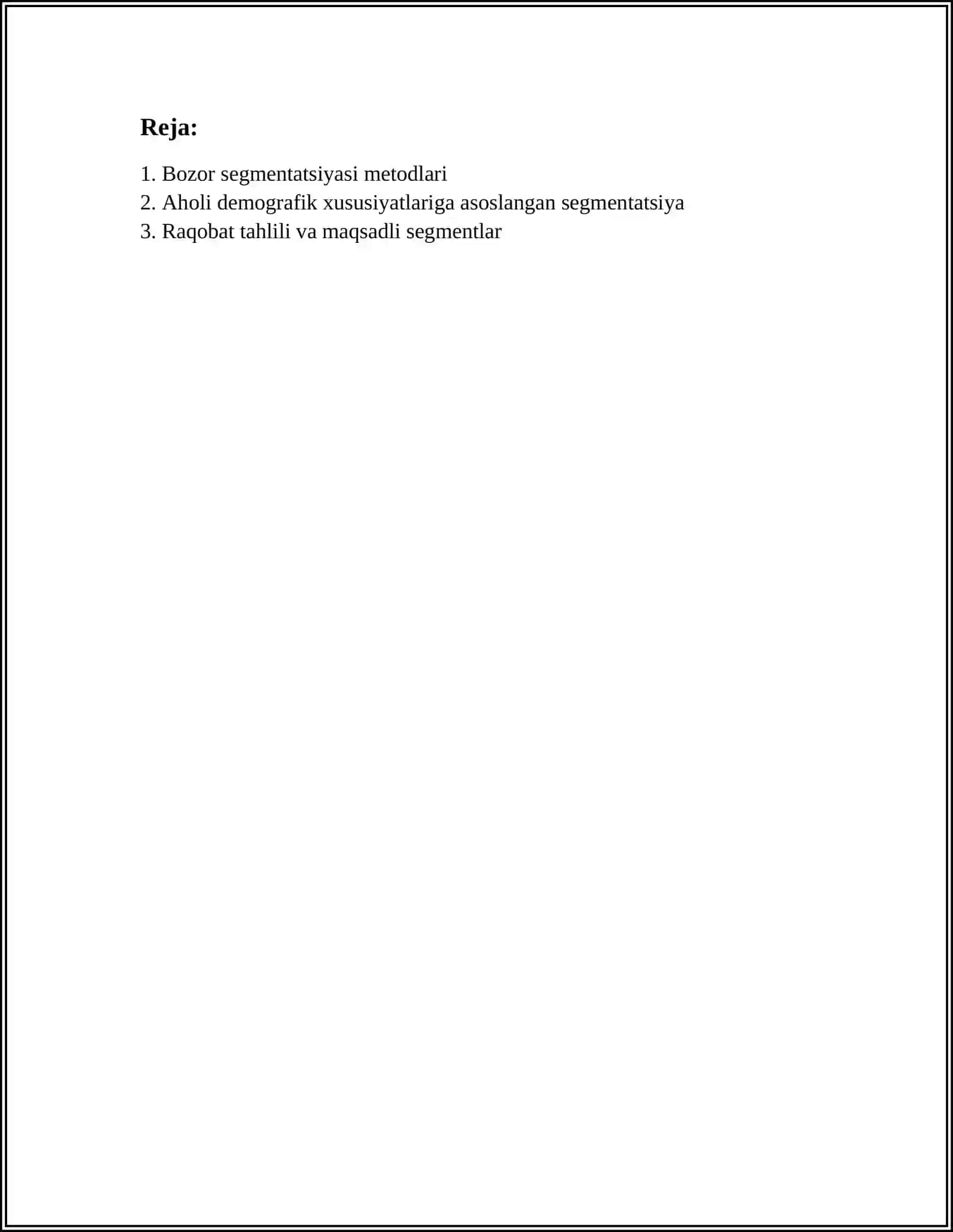 BOZOR SEGMENTATSIYASI VA MAQSADLI BOZORLASH 2