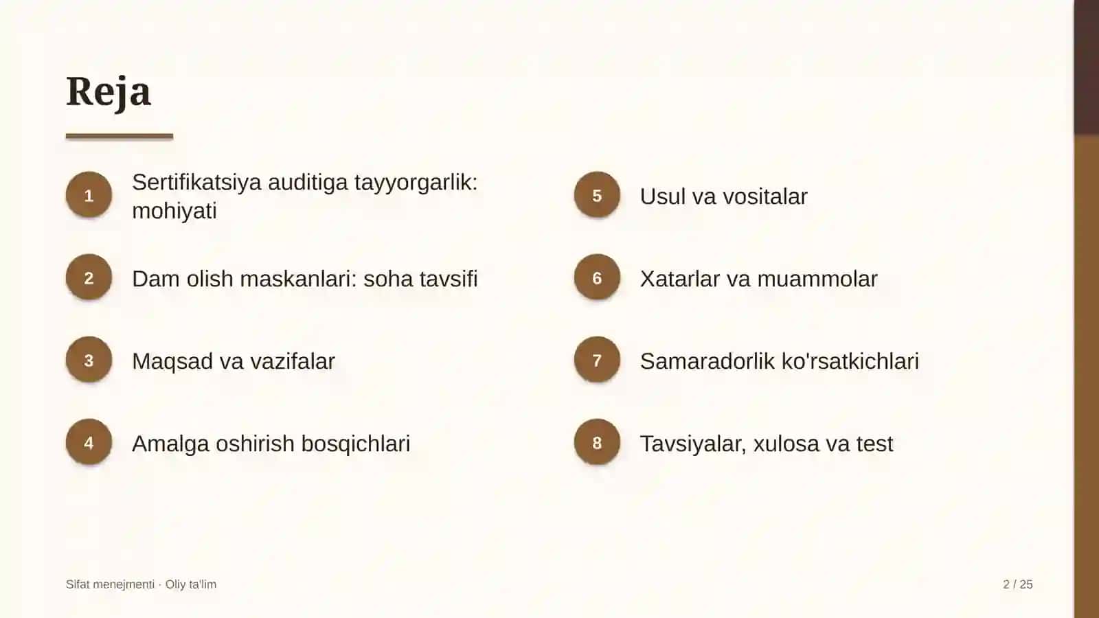 Dam olish maskanlarida sertifikatsiya auditiga tayyorgarlik ko'rish 2