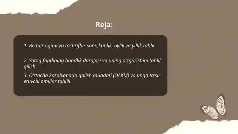 Shaxar poliklinikasi va kasalxonasi faoliyati korsatkichlarini taxlil qilish 2