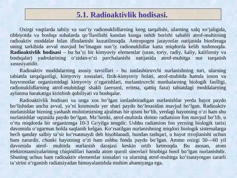 Radioaktiv parchalanish qonunlari 2