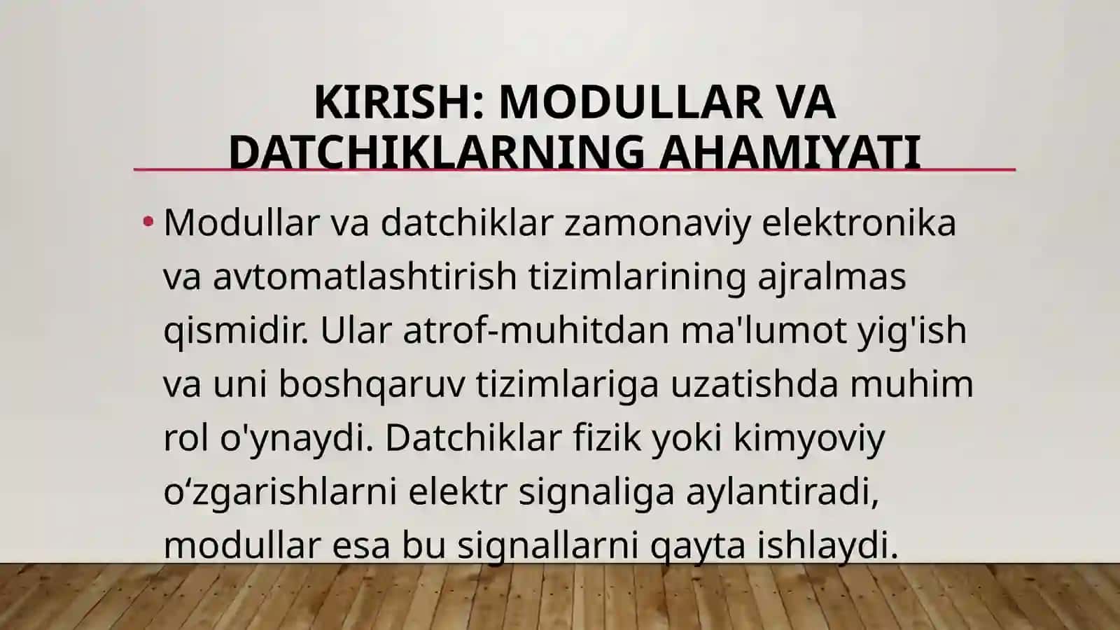 Modullar va datchiklar turlari 2
