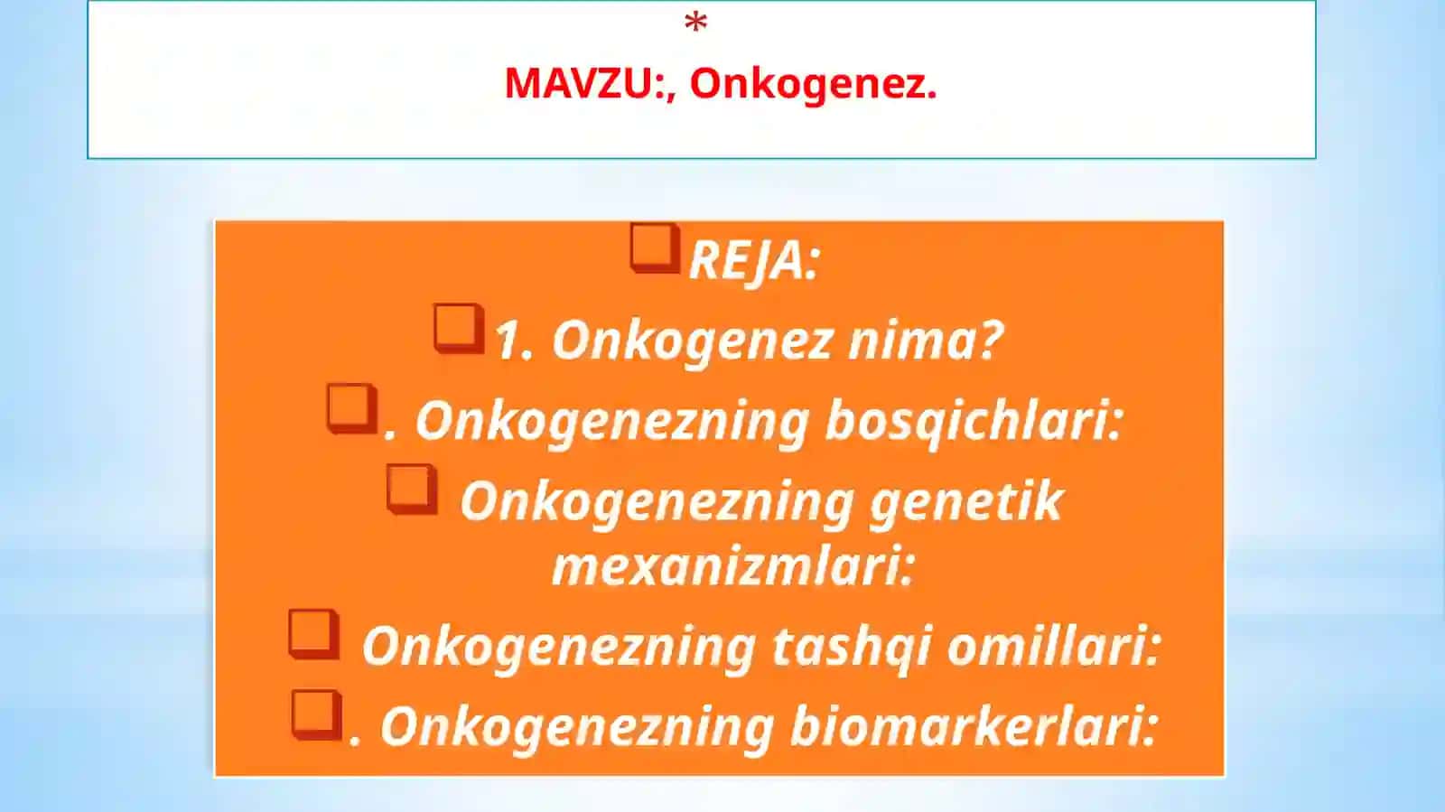 BIOKIMYO FANIDAN, ''Onkogenez'' 2