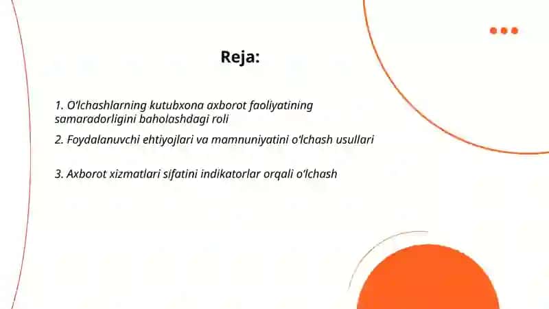 Oʻlchashlarning kutubxona axborot faoliyatidagi ahamiyati 2