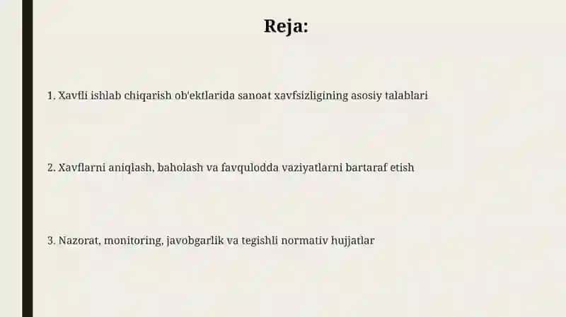 Xavfli ishlab chiqarish ob'ektlarida sanoat xavfsizligi talablari 2