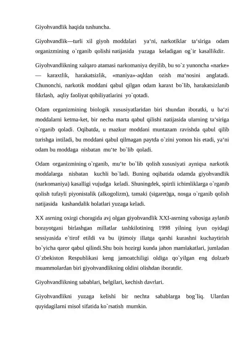 Giyohvandlikka Bog’lanib Qolgan Bolalar Bilan Yoshlarda Profilaktika O’tkazish 2
