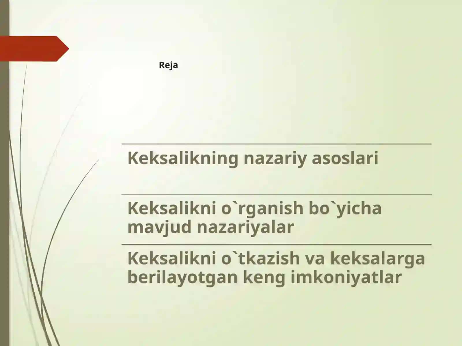 Inson hayotining keksalik haqidagi qarashlari. 2