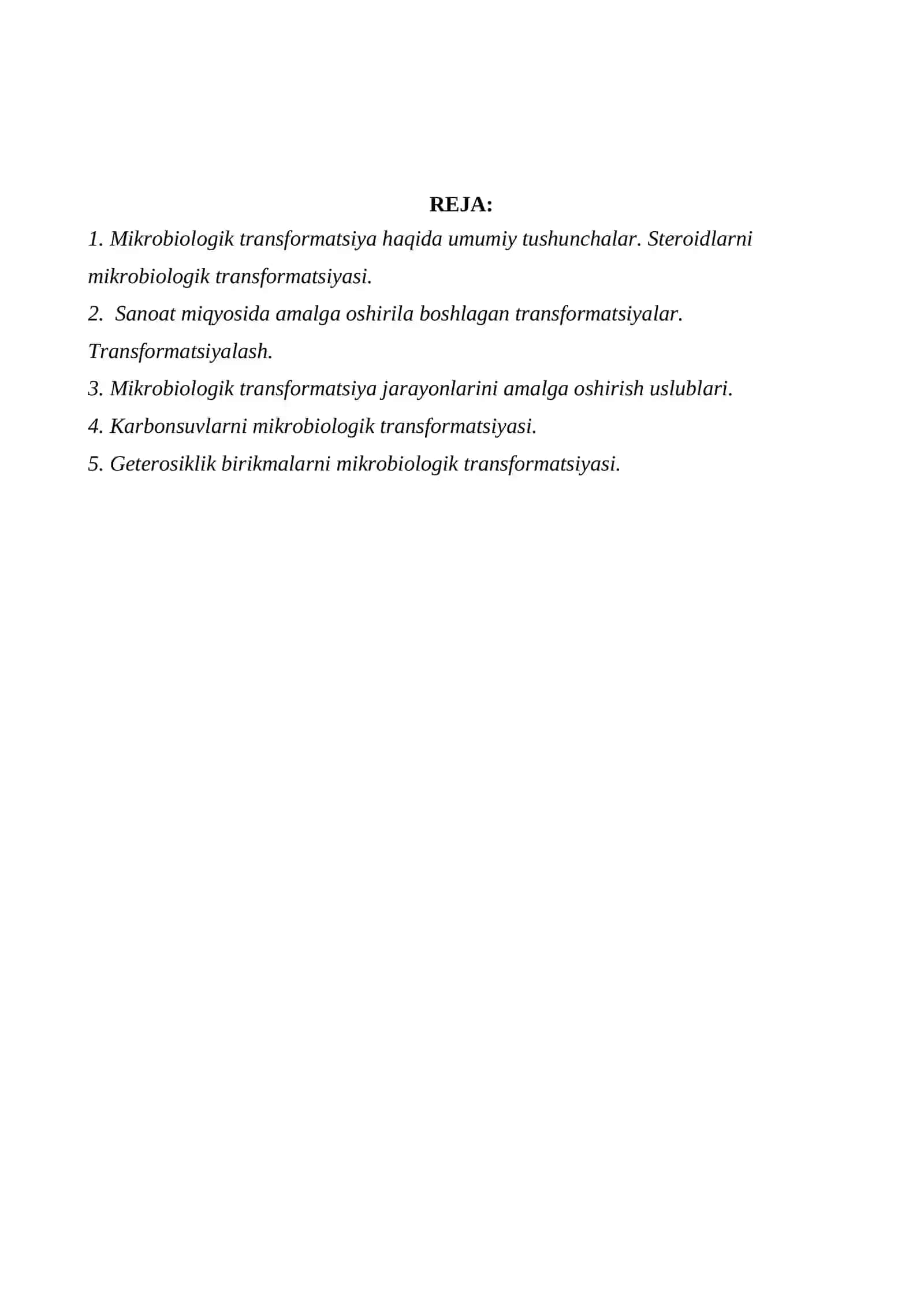 Organik moddalarni mikrobiologik transformatsiyalash va ularni qaytarilishini biotexnologik uslublari 2