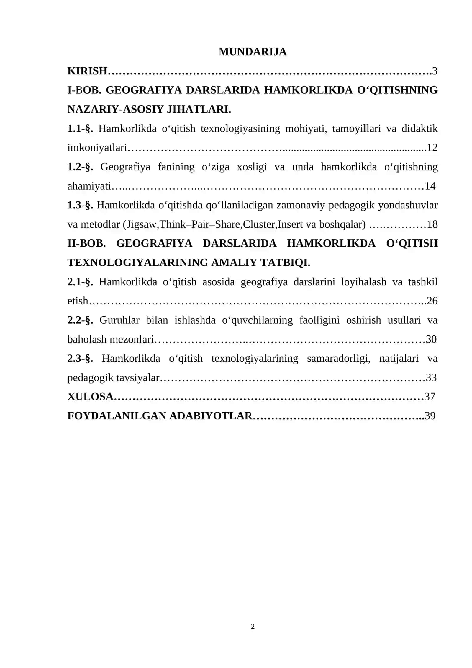 GEOGRAFIYA DARSLARIDA HAMKORLIKDA O‘QITISH TEXNOLOGIYASI 2