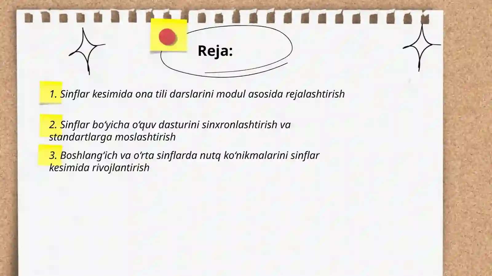 Ona tilini oʻqitishga oid sinflar kesimida loyiha tayyorlash 2