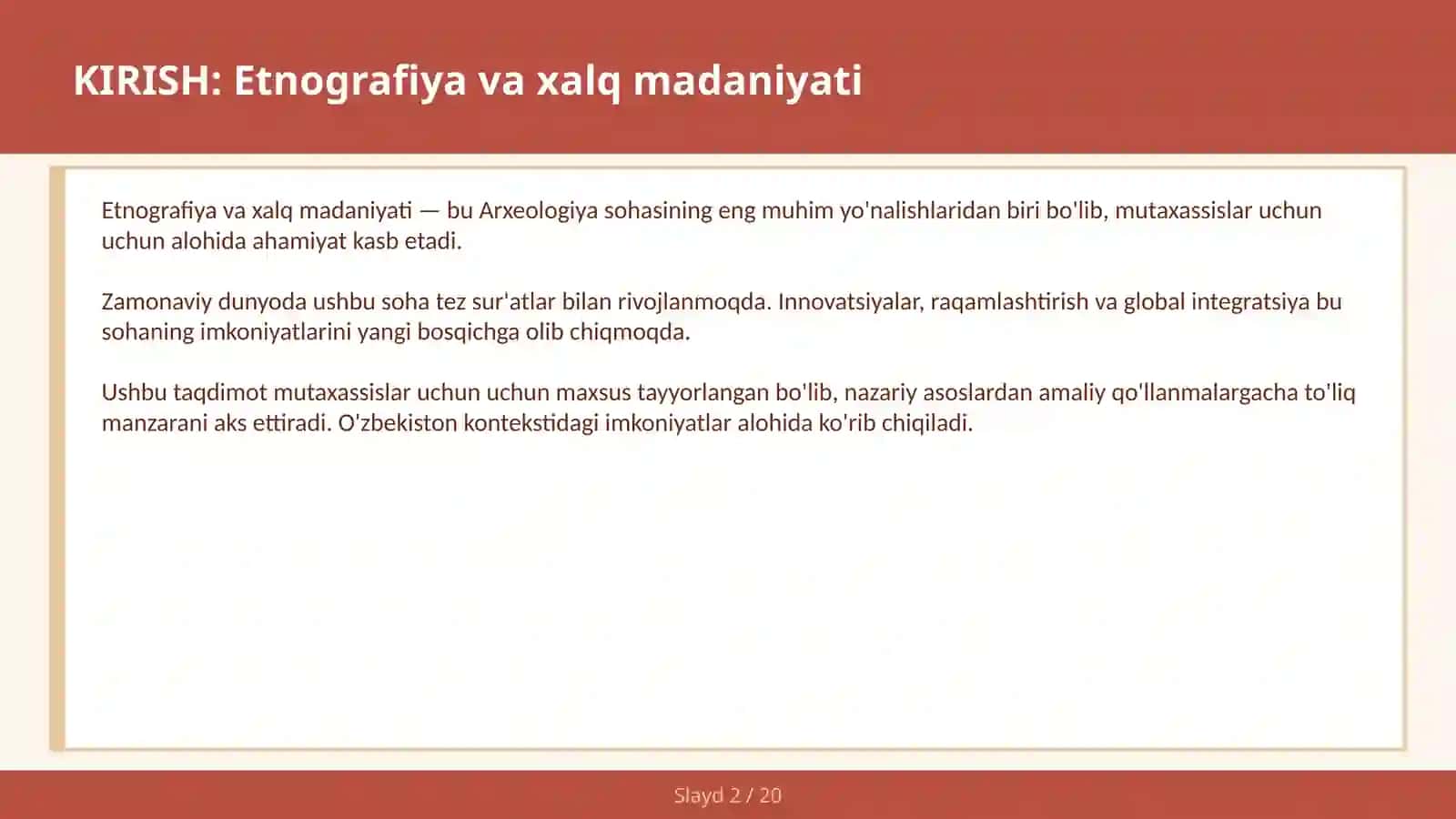 ETNOGRAFIYA VA XALQ MADANIYATI 2