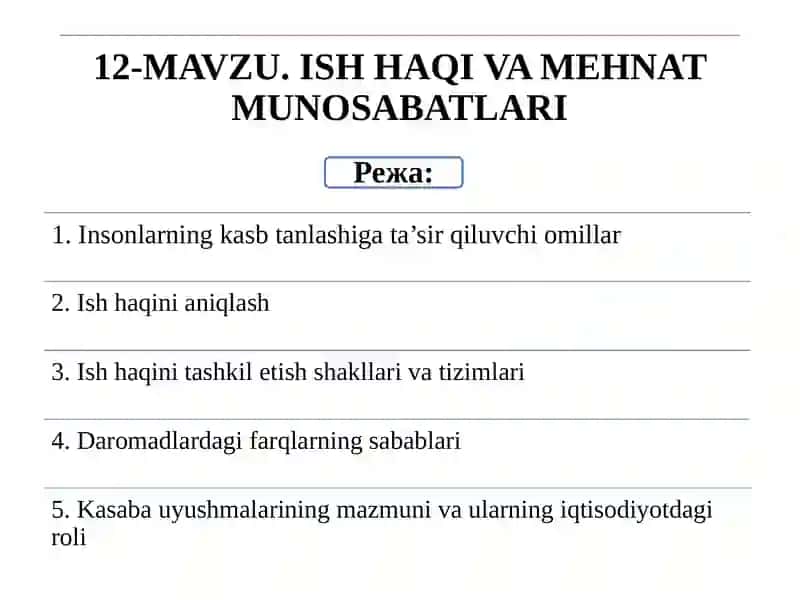 “IQTISODIYOT, HUQUQ VA BOSHQARUV” KAFEDRASI BEGMATOVA SHAXNOZA ADXAMOVNA 2