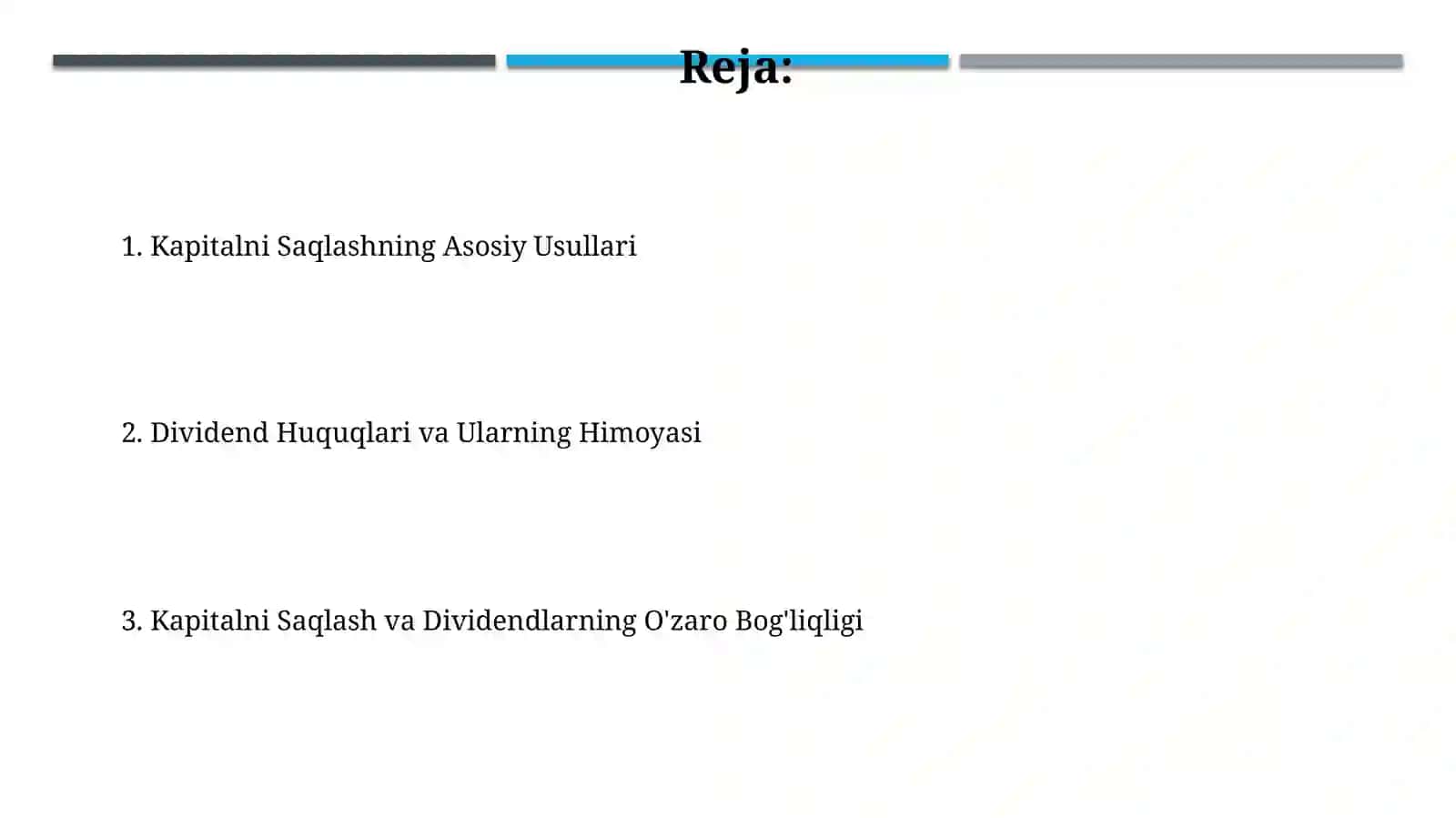 Kapitalni saqlash va dividendlar huquqi 2