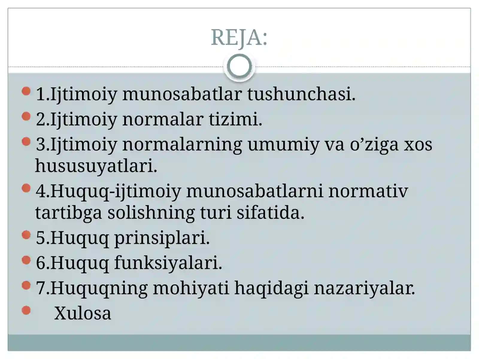 Ijtimoiy munosabatlarni normativ tartibga solishning obyektiv zaruriyati 2