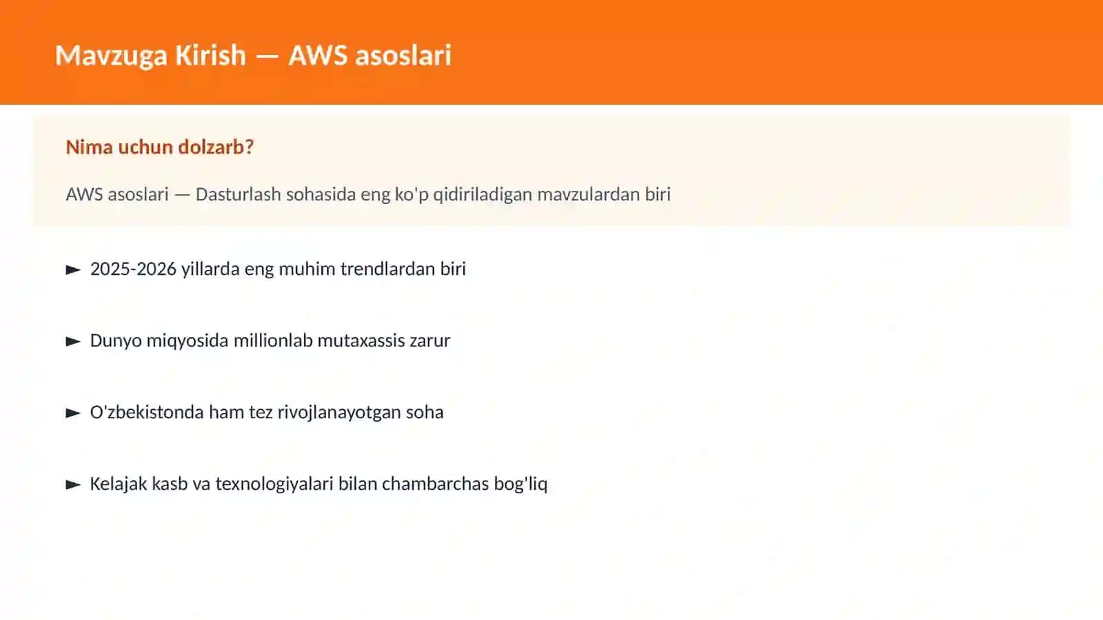 AWS asoslari 2