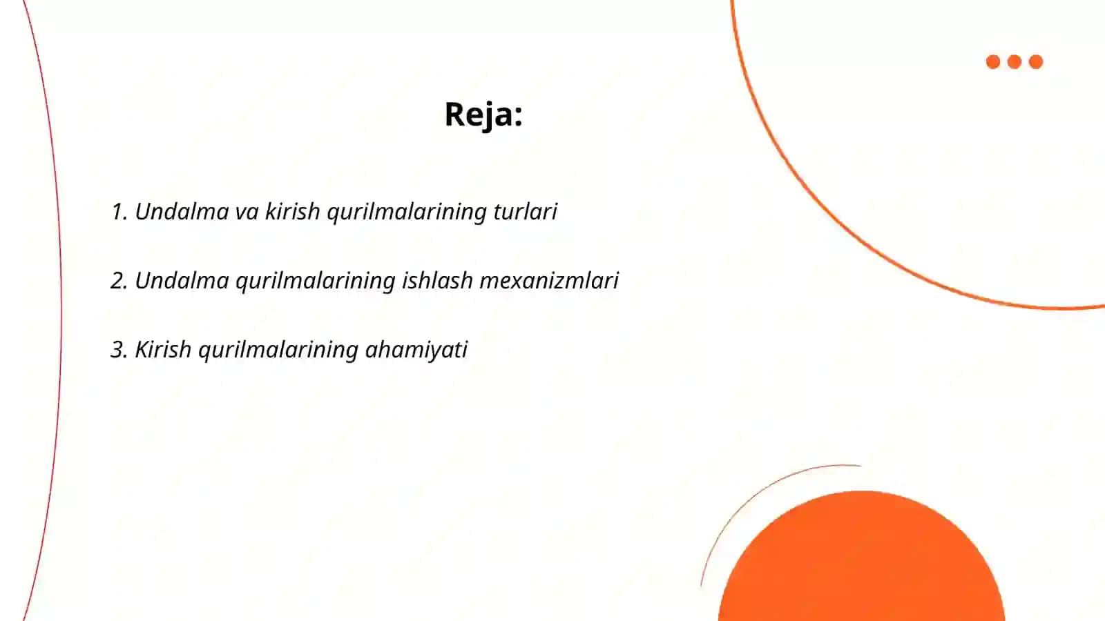 Undalma va kirish qurilmalar 2