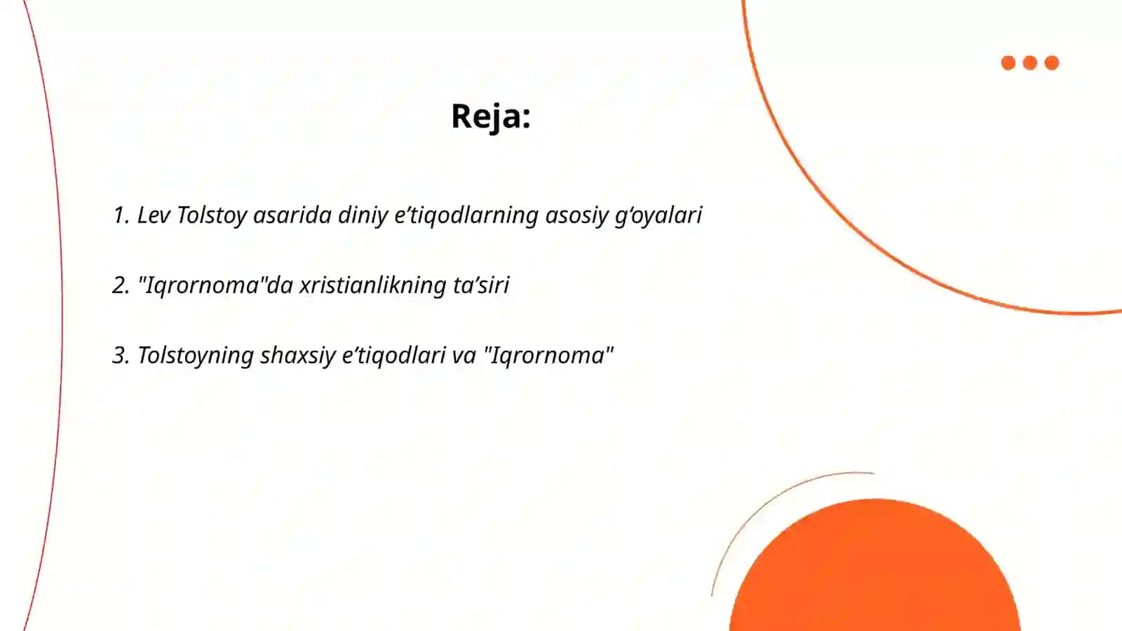 Lev Tolstoyning “Iqrornoma” asaridagi diniy eʼtiqodlarni tahlil etish 2