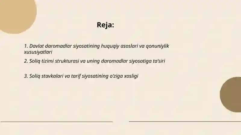 Davlatning daromadlar siyosatining o ‘ziga xos xususiyatlari 2
