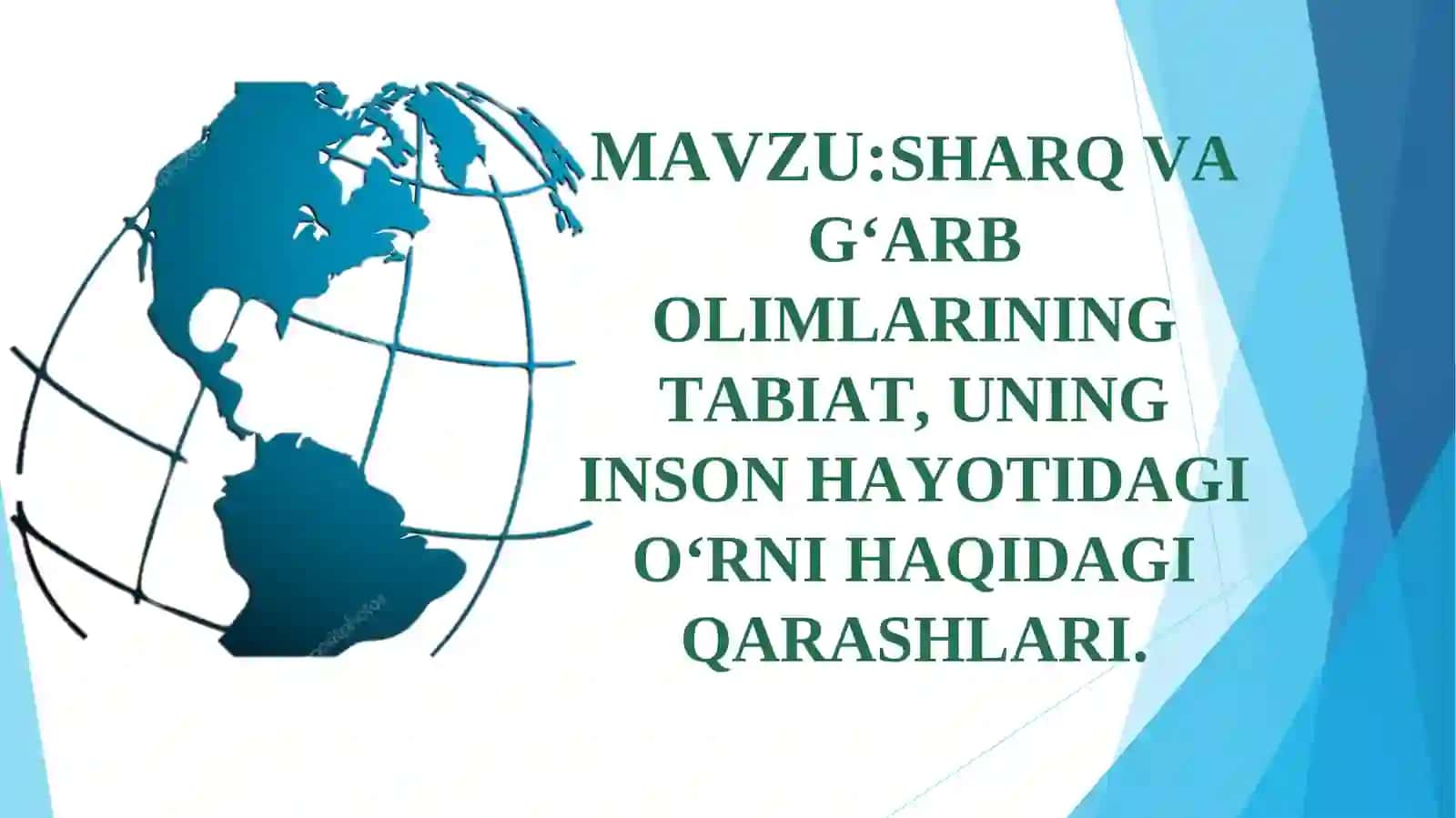Tabiat bilan tanishtirish nazariyasi va texnologiyalari 2