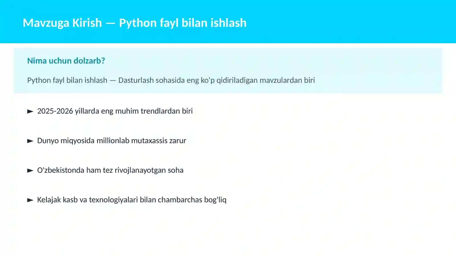 PYTHON DASTURLASH 2