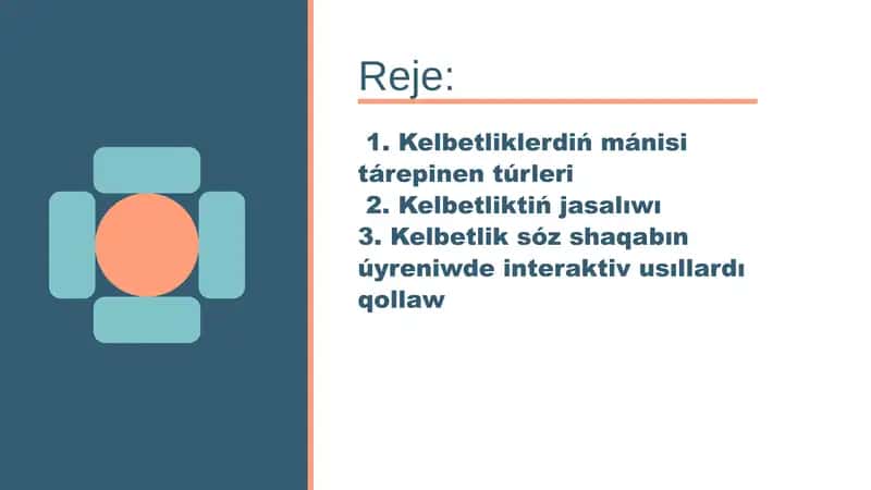 Kelbetlik sóz shaqabın úyreniwde interaktiv usıllardı qollaw 2