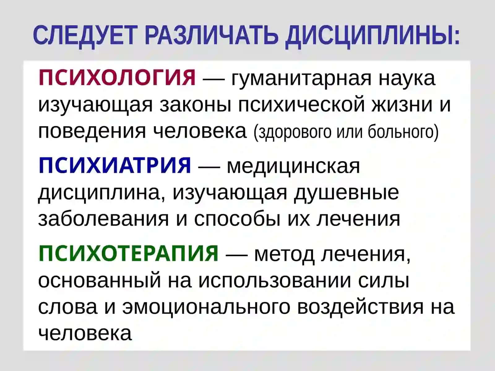 Основные направления медицинской психологии 2
