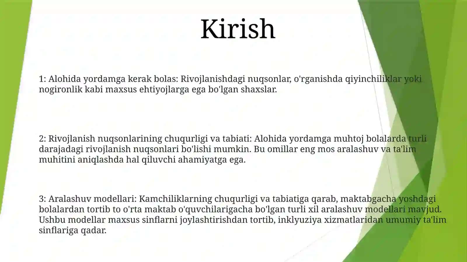 Alohida Yordamga Muhtoj Bolalarda Rivojlanishdagi Nuqsonining Chuqurligi Va Nuqsoniga Qarab Inkluziya Modellarini Tanlash 2