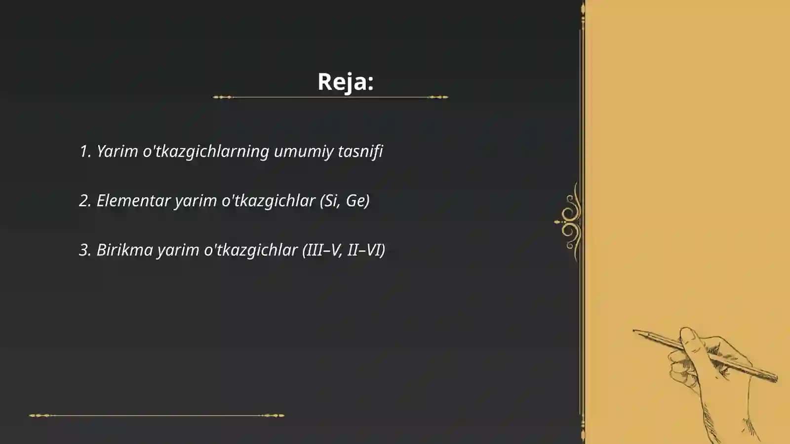 Yarim o'tkazgichlar yarim o'tkazgichlar turlari 2