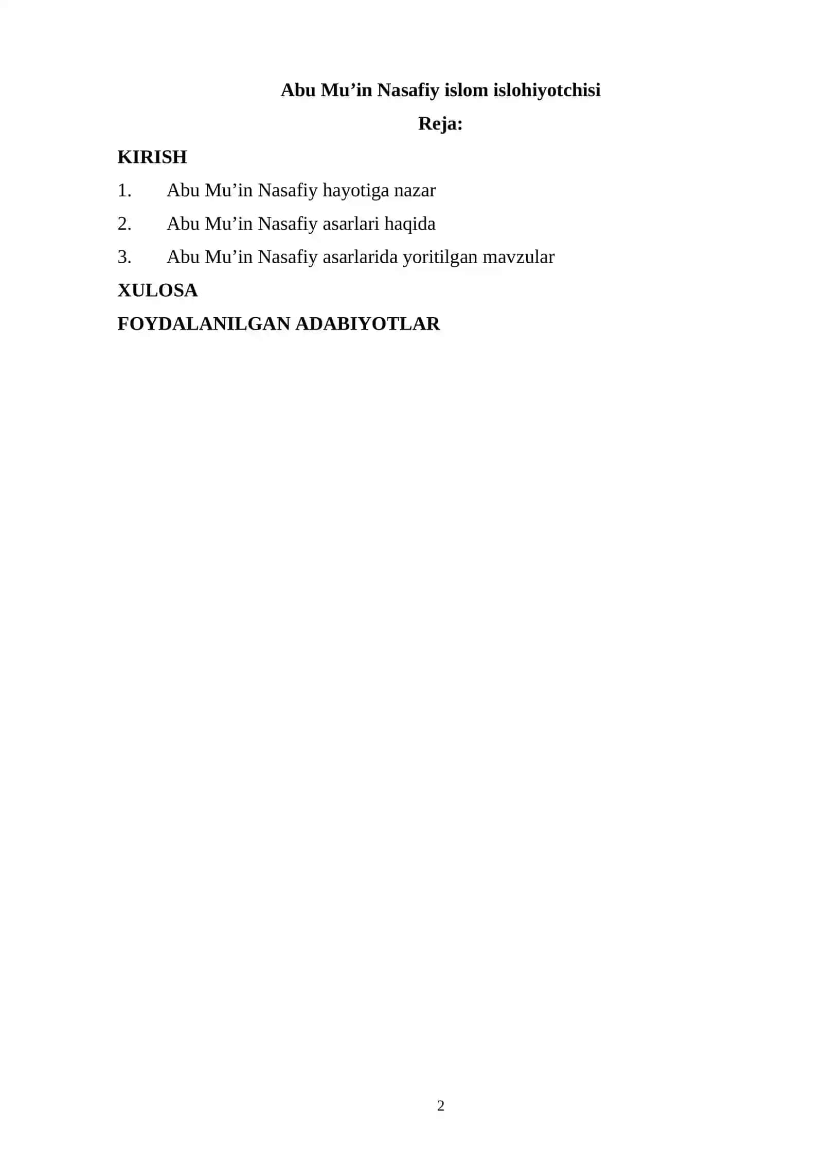 Abu Mu'in Nasafiy islom islohiyotchisi 2
