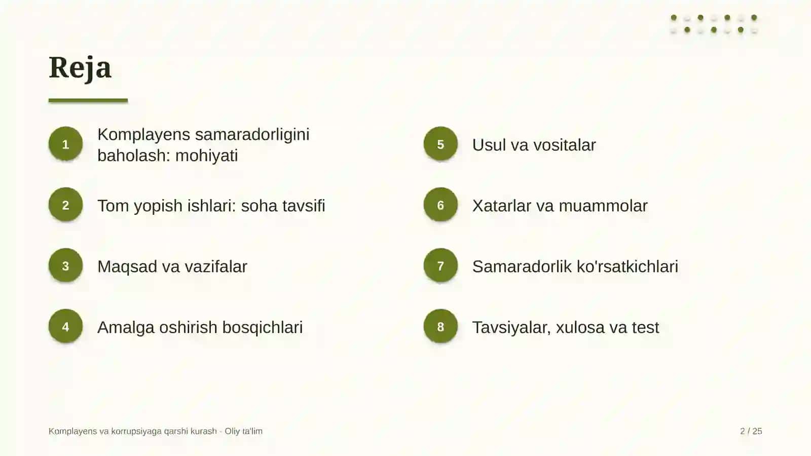 tom yopish ishlarida komplayens samaradorligini baholash 9426 2
