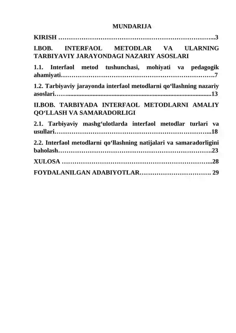 TARBIYADA INTERFAOL MEDOTLARNI QO'LLASH 2