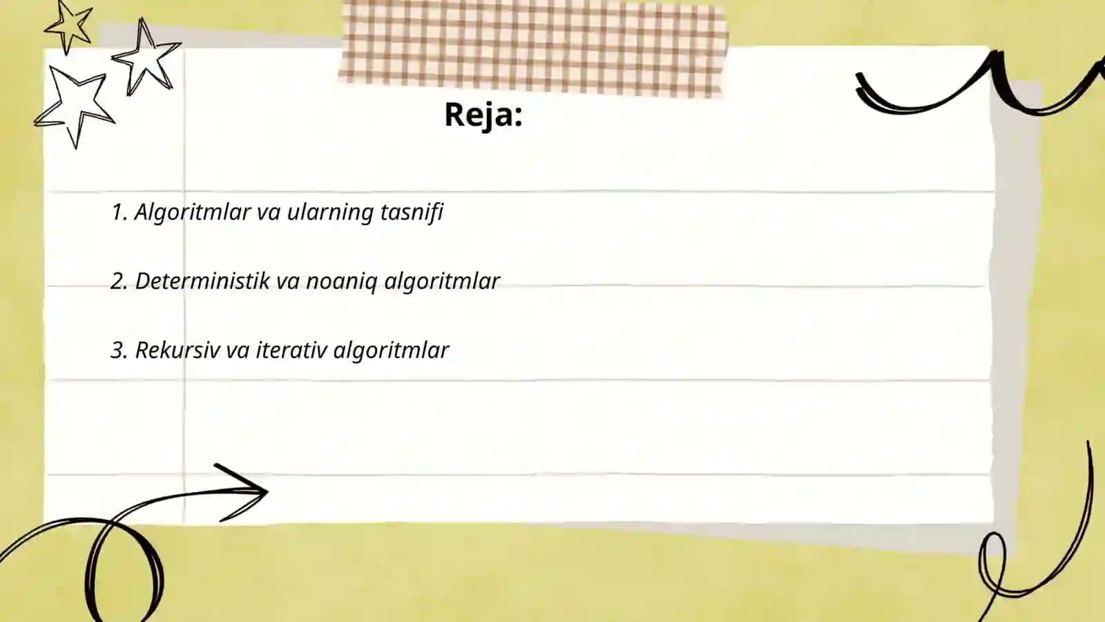 Algoritm turlari va tasvirlash usullari 2