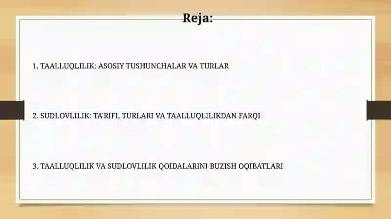 Taalluqlilik: Asosiy Tushunchalar va Turlar 2
