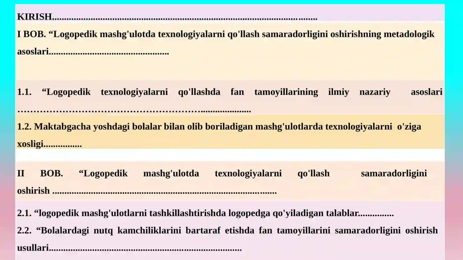 Logopedik mashg'ulotda texnologiyalarni qo'llash samaradorligini oshirishning metadologik asoslari 2