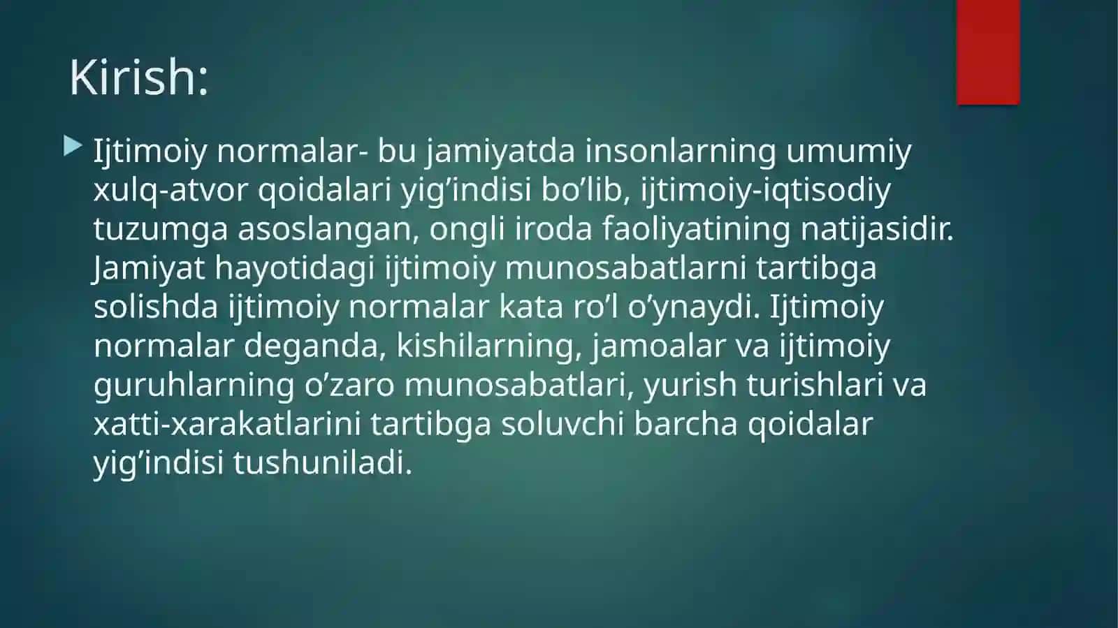 Ijtimoiy normalar tizimi 2