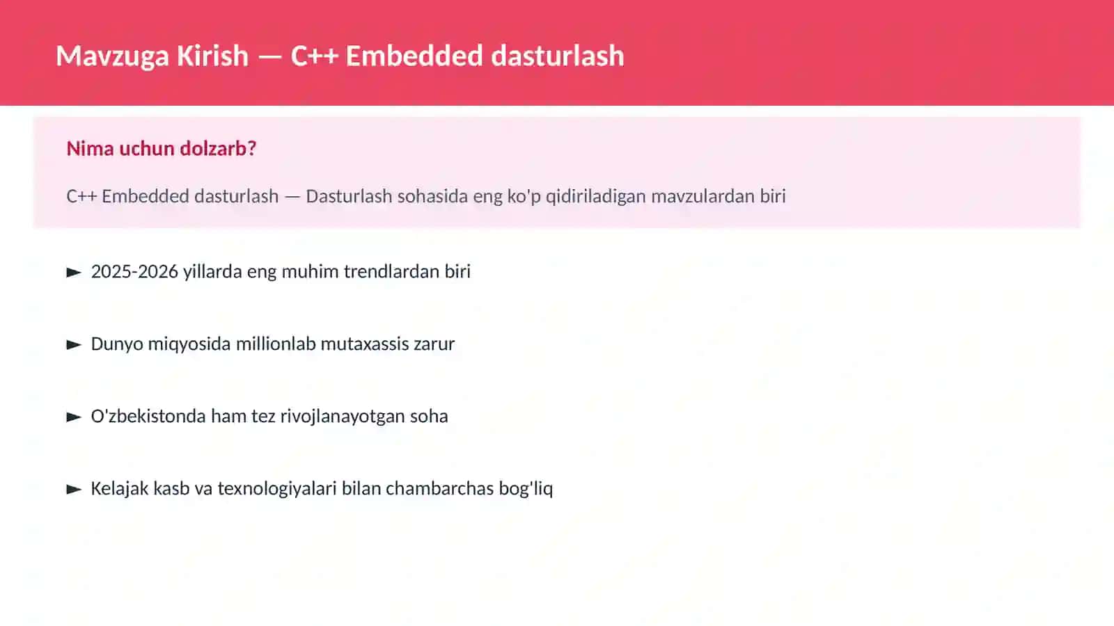 C++ VA TIZIM DASTURLASH 2