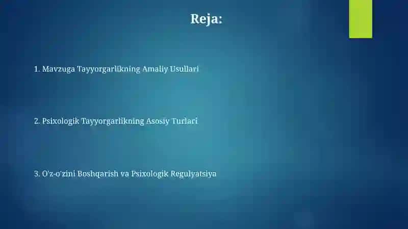 Psixologik tayyorgarlik turlarining vazifalari 2