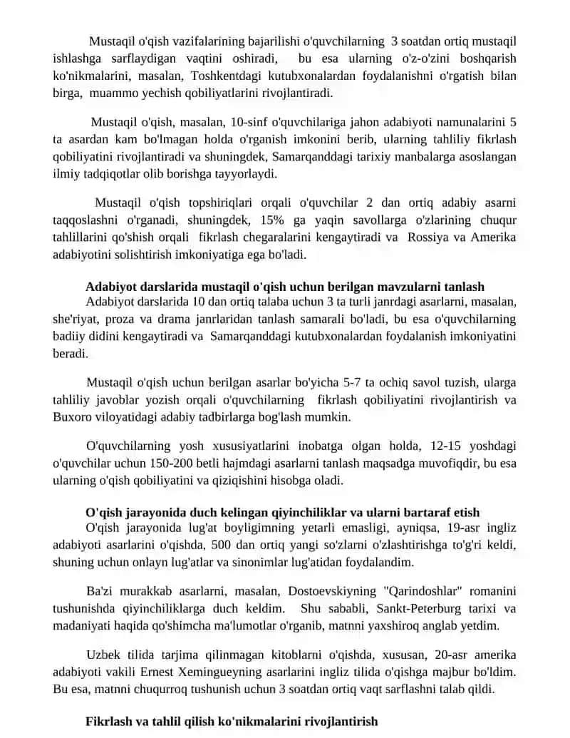 O'qish jarayonini tashkil etish va vaqtni boshqarish 2