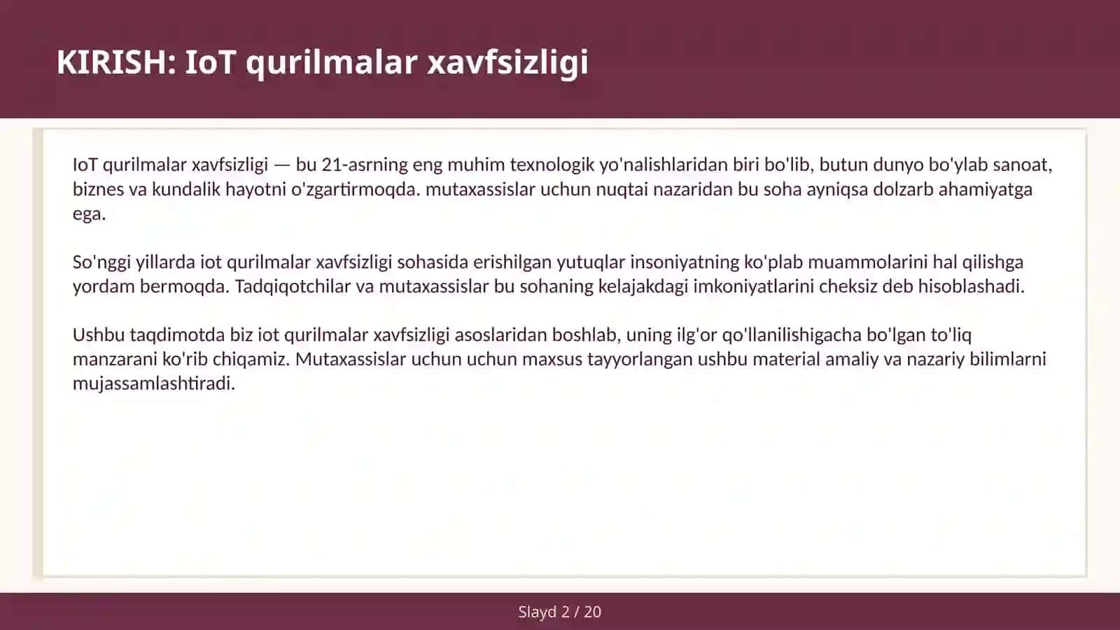 IoT qurilmalar xavfsizligi 2