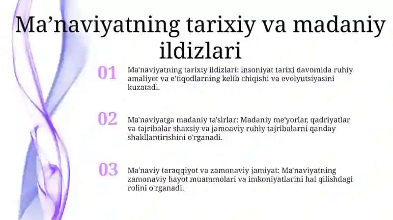 Ma'naviy Hayotdagi O'Zgarishlar.Manaviy Taraqqiyot 2