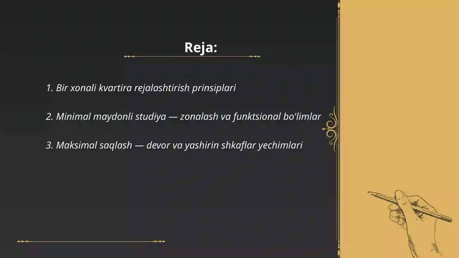 Bir xonali kvartira rejalashtirish 2