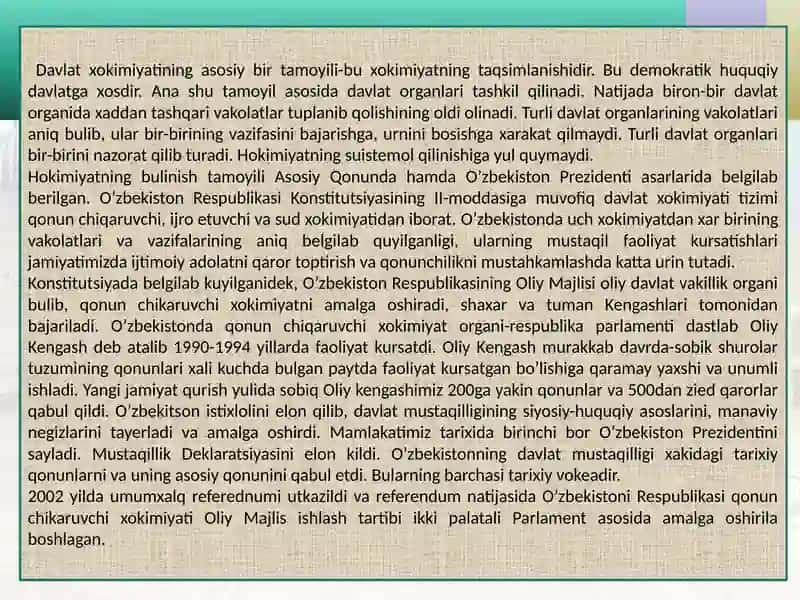 Davlat xokimiyati tashkiliyoti 2